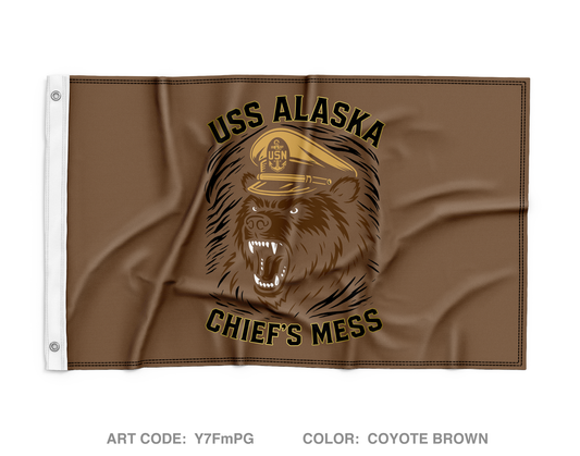 USS Alaska Gold CPOA Wall Flag - Y7FmPG