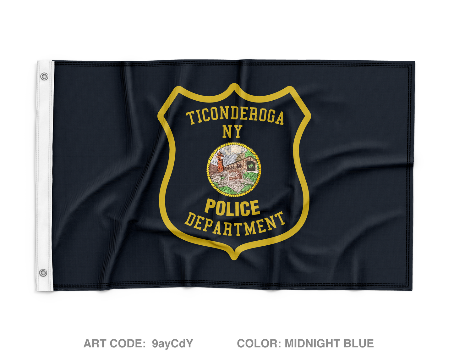 Ticonderoga Police Department Wall Flag - 9ayCdY