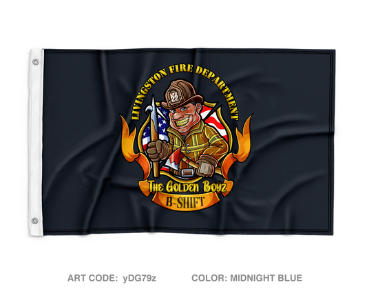Livingston Fire Department B-Shift Wall Flag - yDG79z