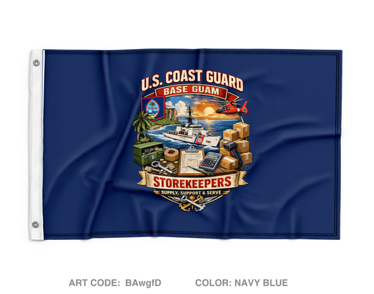 Base Guam/Storekeepers Wall Flag - BAwgfD