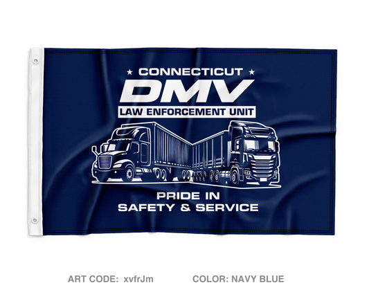 Connecticut DMV Police Department Wall Flag - xvfrJm