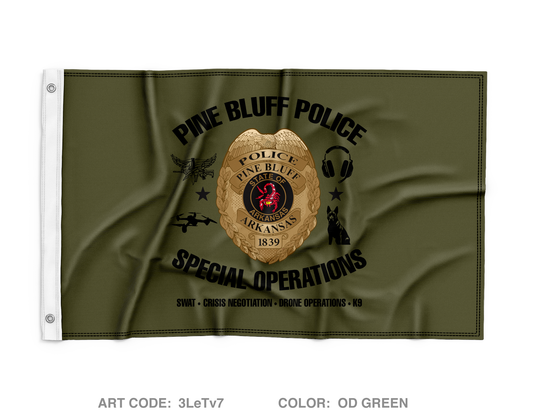 Pine Bluff Police SWAT Wall Flag - 3LeTv7
