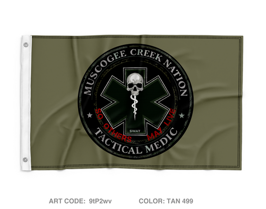 Muscogee Creek Nation Tactical medical Wall Flag - 9tP2wv