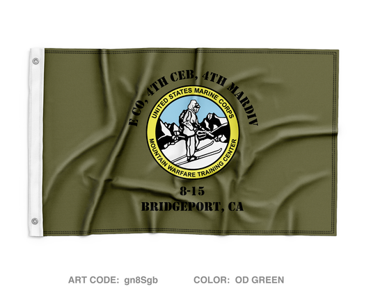 E Co, 4th Combat Engineer Battalion, 4th MARDIV Wall Flag - gn8Sgb