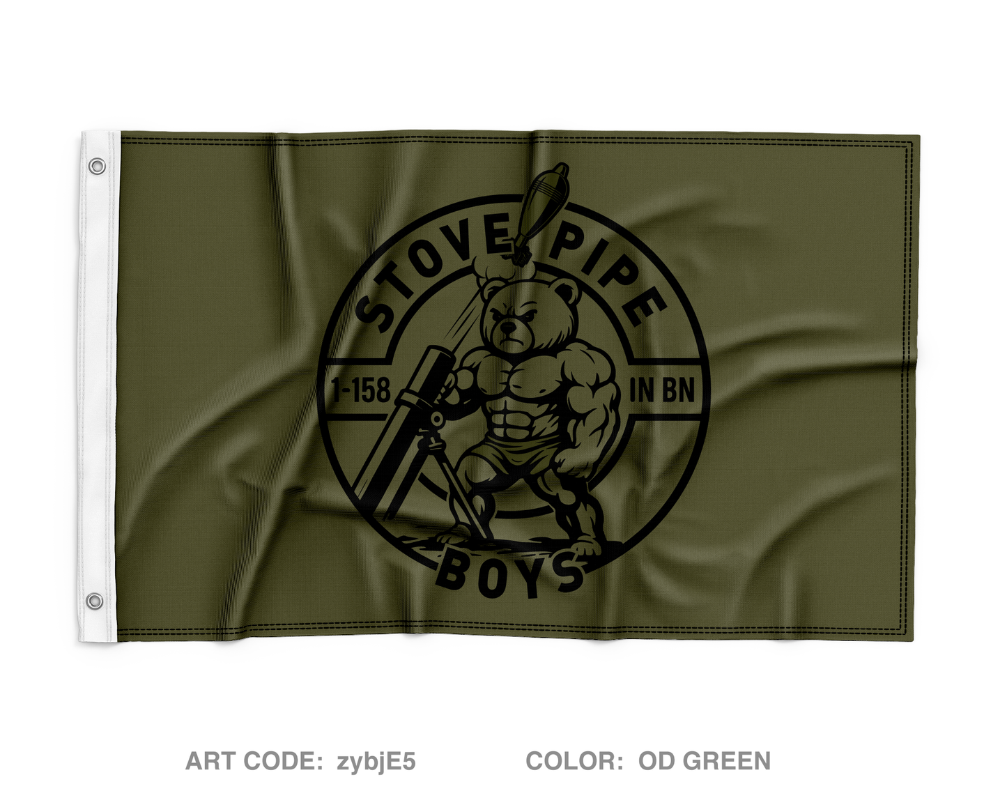 1-158 IN BN HHC Mortar Platoon Wall Flag - zybjE5