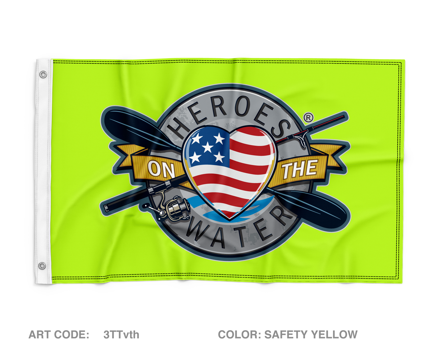 Heroes on the Water National Wall Flag - Neon