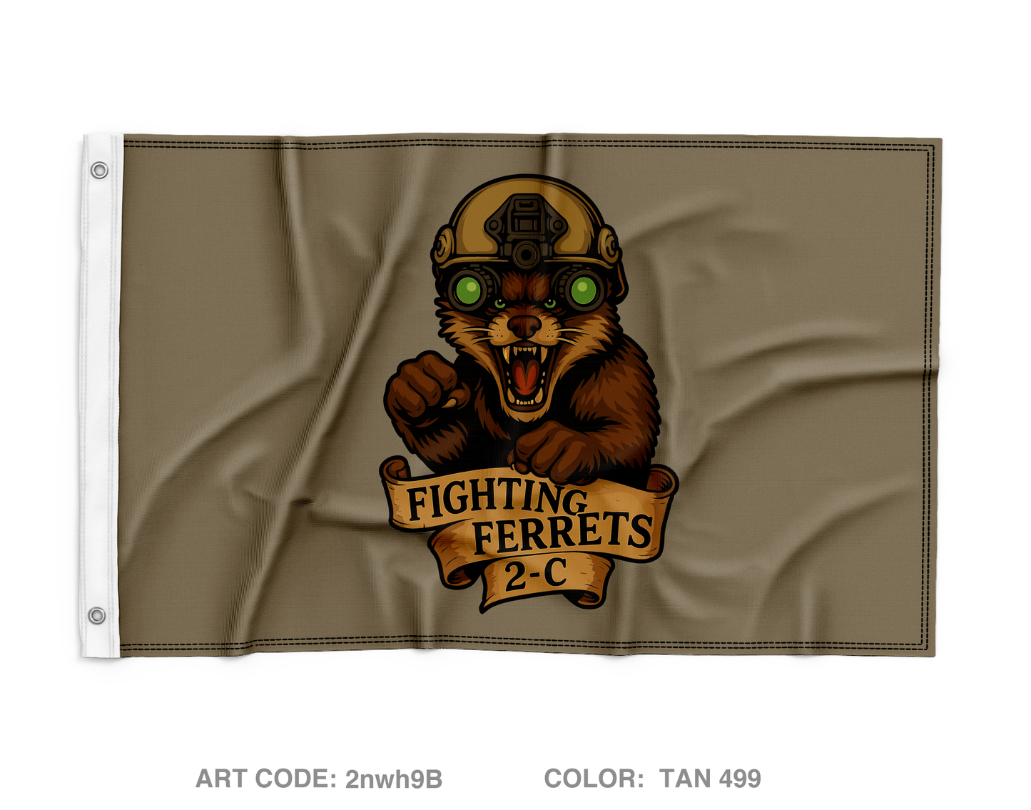 2C Ferrets Wall Flag - 2nwh9B