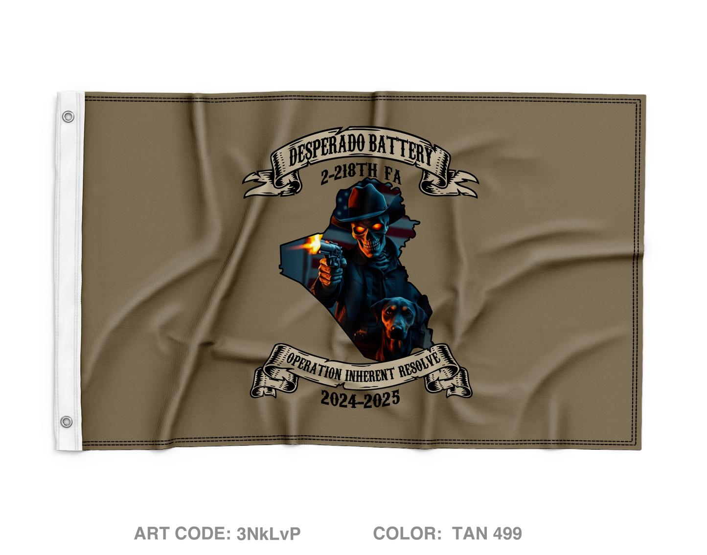 Delta Battery 2-218th FAR Wall Flag - 3NkLvP