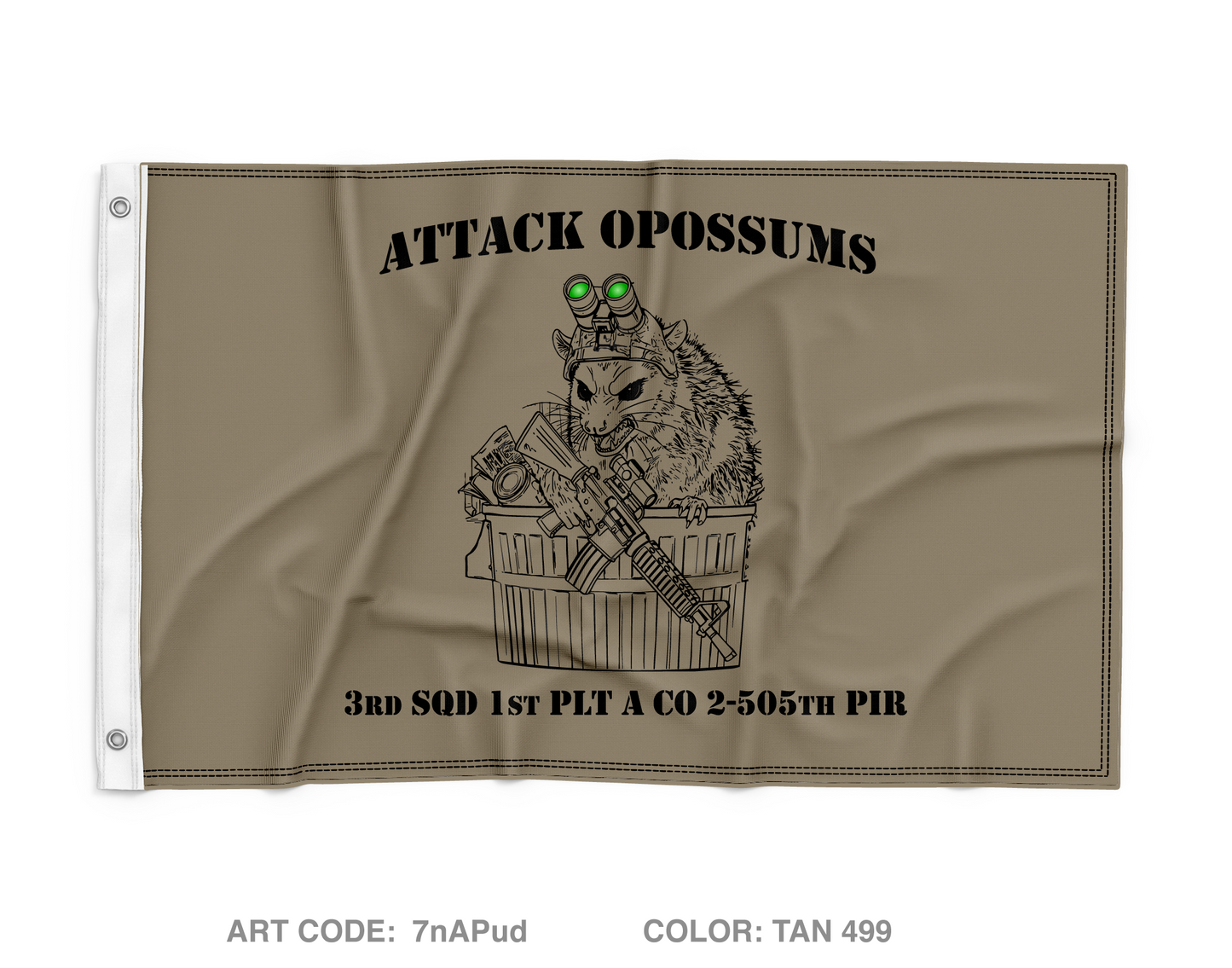 A Co 1 PLT 2 505 Wall Flag - 7nAPud