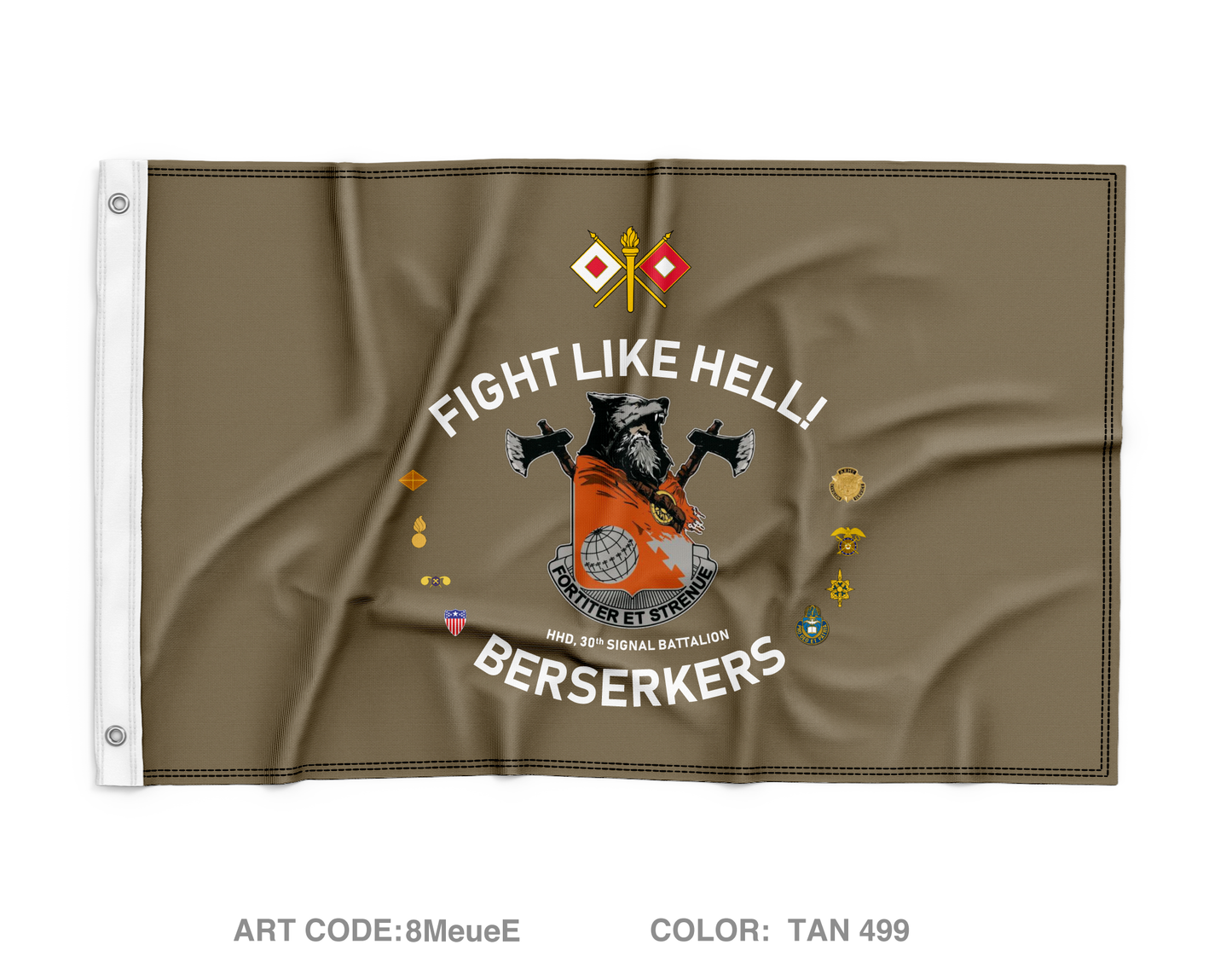 HHD, 30th Signal Battalion, 516th Theater Signal Brigade Wall Flag - 8MeueE