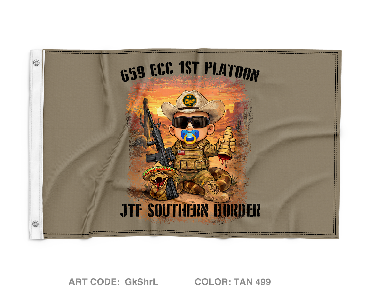 659 ECC, 1st Platoon Wall Flag - GkShrL