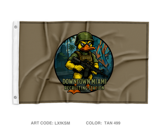 Downtown Miami Recruiting Station Wall Flag - LXfKSM