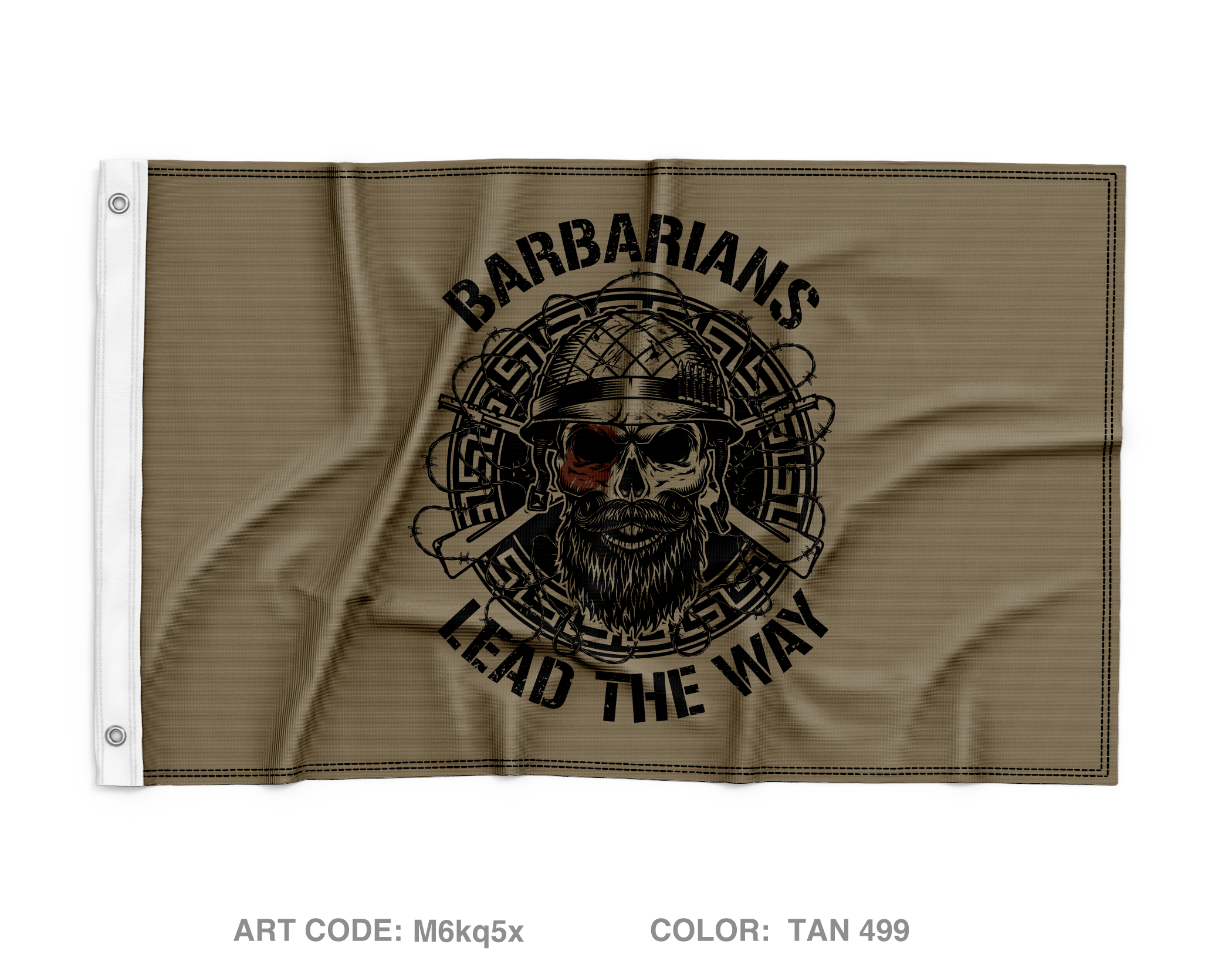 Barbarians / B Co 3-144 INF REG Wall Flag - M6kq5x – Emblem Athletic
