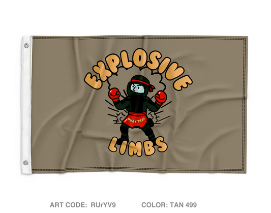 Explodive Limbs Muay Thai Wall Flag - RUrYV9