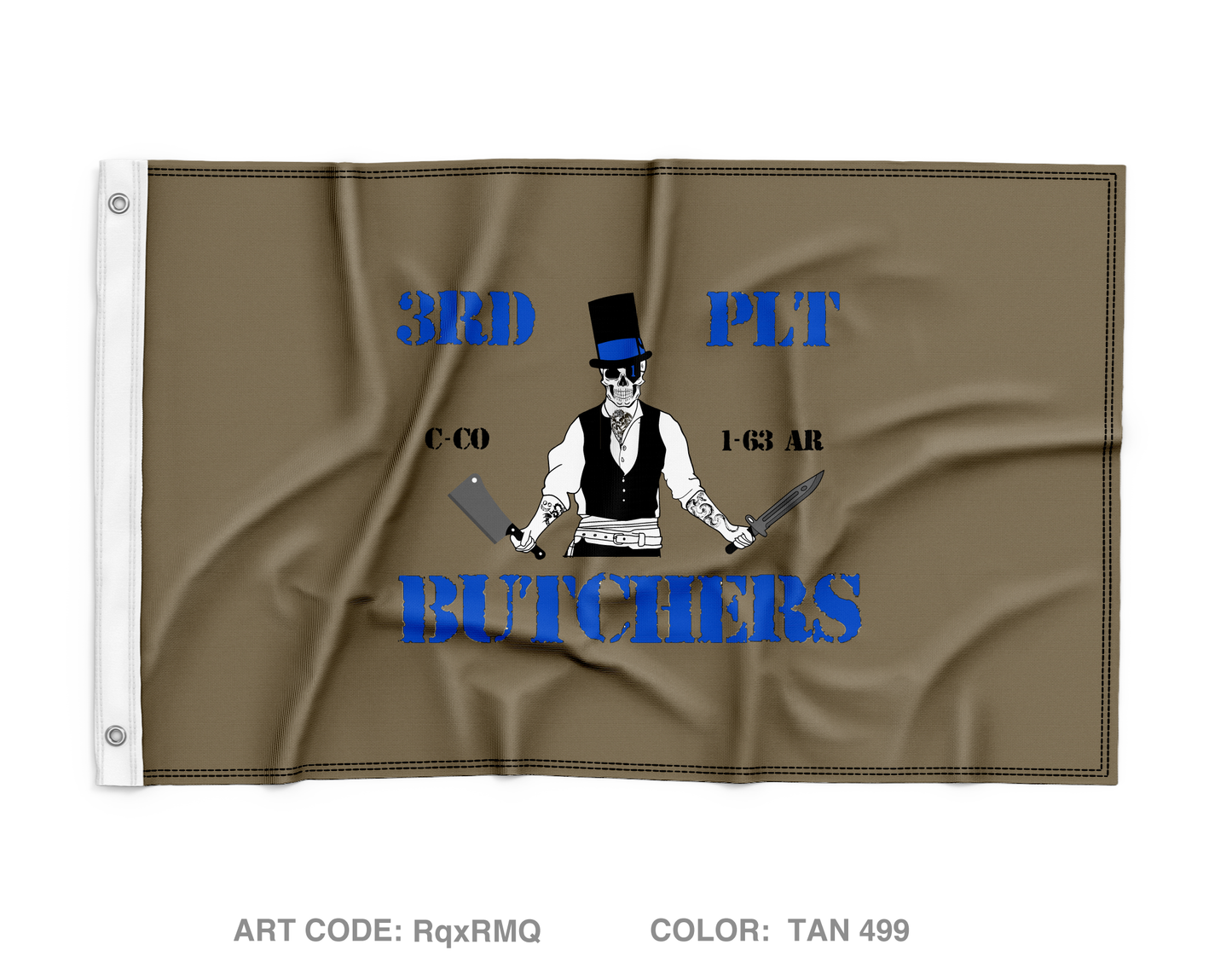 3rd PLT, Cutthroat Company, 1-63 AR BN Wall Flag - RqxRMQ