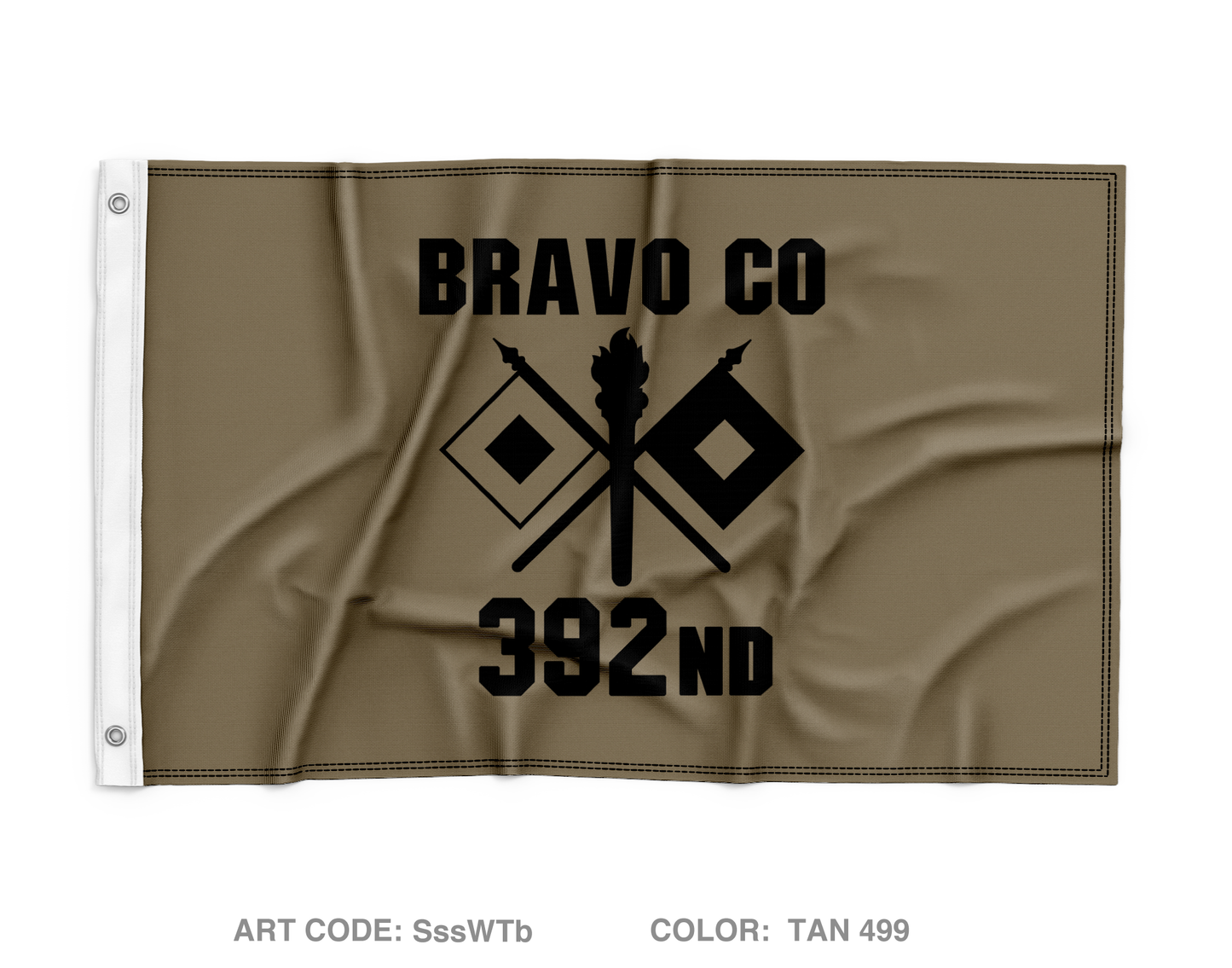 B Co 392nd ESB Wall Flag - SssWTb