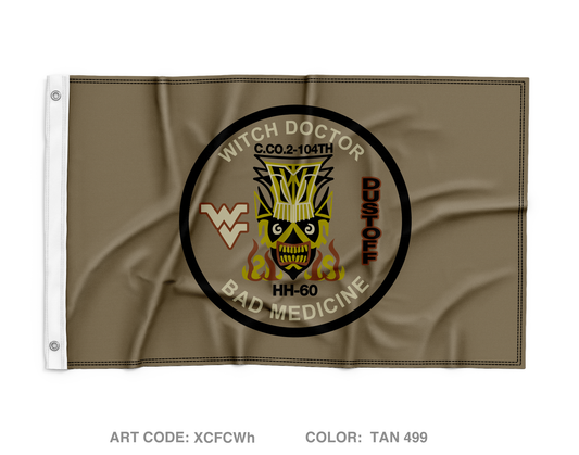 C Co 2-104th Dustoff Wall Flag - XCFCWh