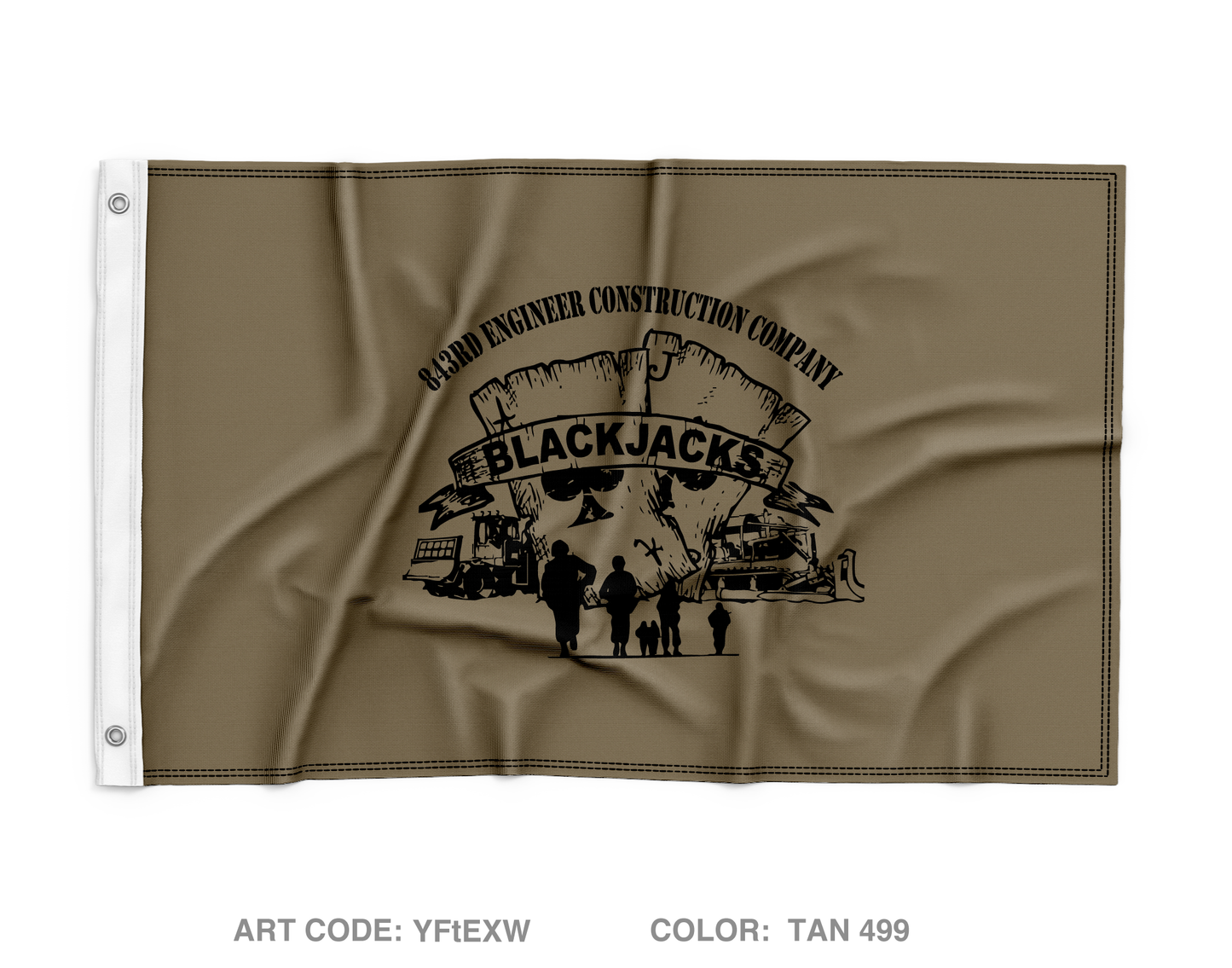 843RD Engineer Construction Company Wall Flag - YFtEXW