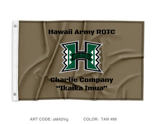 University of Hawaii Army ROTC Charlie Company Wall Flag - aM4DVg