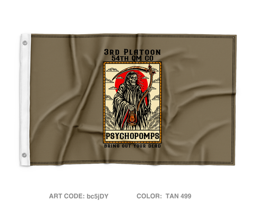 3rd PLT, 54th QM CO Wall Flag - bc5jDY