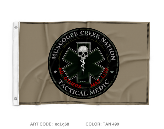 Muscogee Creek Nation Tactical medical Wall Flag - eqLg68