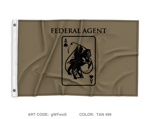 Ghost Federal Agent Wall Flag - gWFwxS