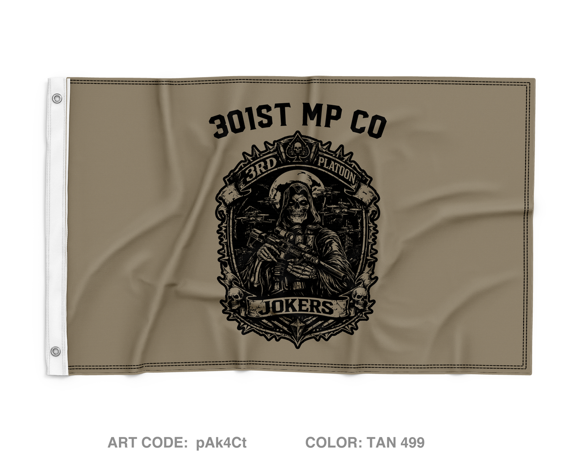 301st MP CO / 3rd PLATOON JOKERS Wall Flag - pAk4Ct