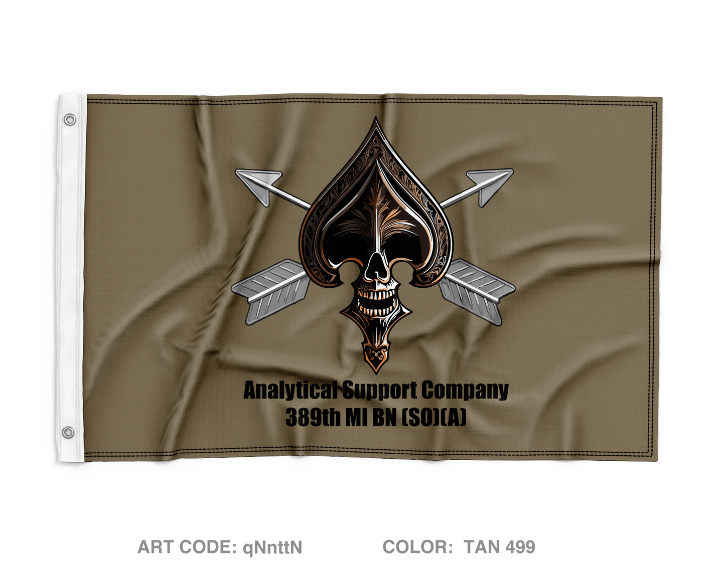 389th mi BN analytical support company Wall Flag - qNnttN