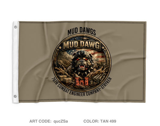 3rd Platoon MUD DAWGS Wall Flag - qucZSa