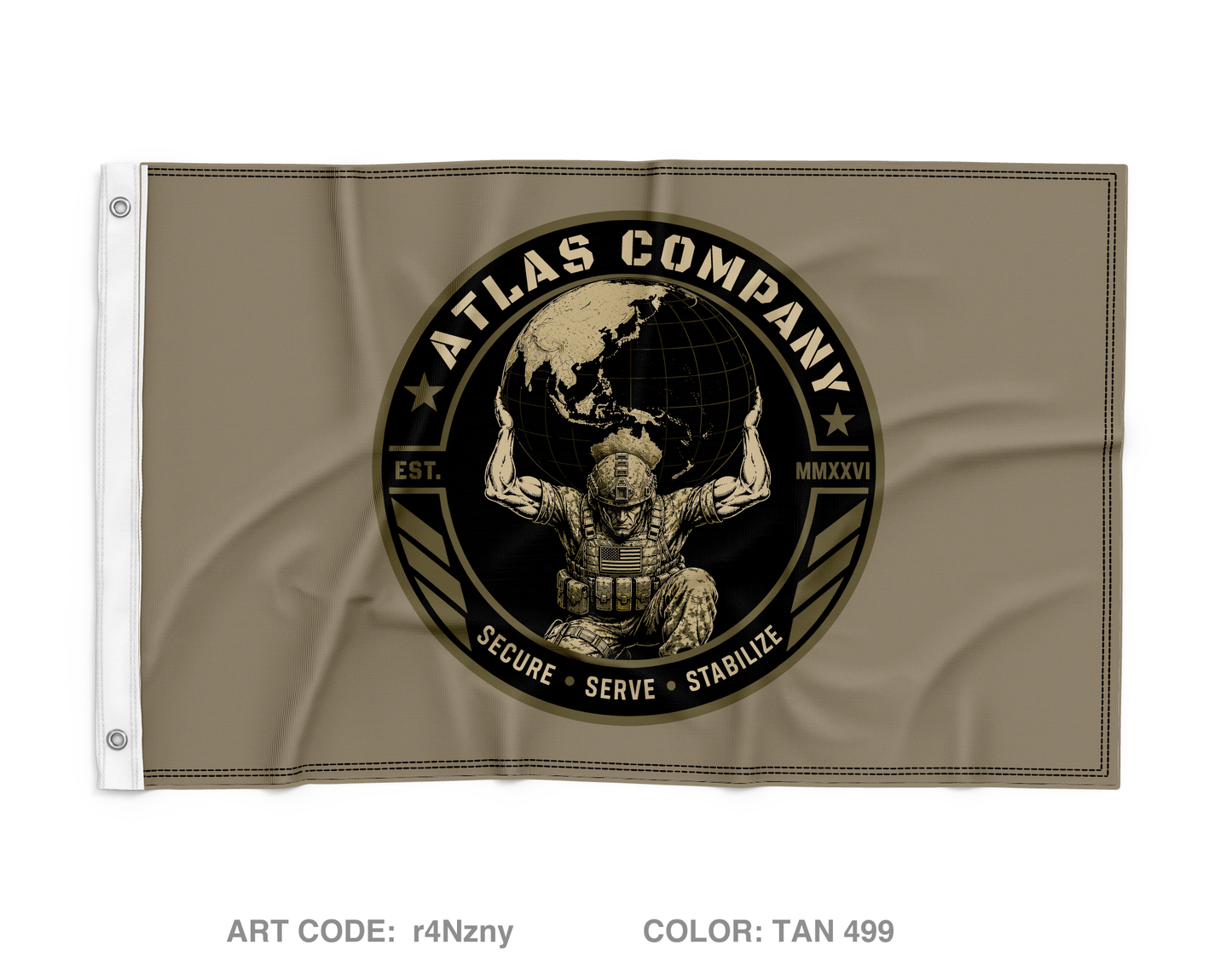 A Co 405th CA BN Wall Flag - r4Nzny