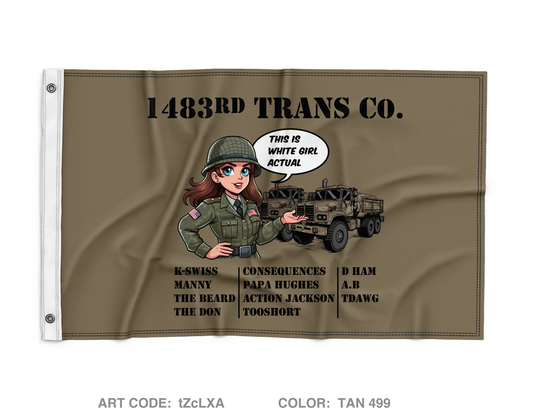 1483rd Trans Co. 1st PLT, 2ND SQ, Alpha Wall Flag - tZcLXA