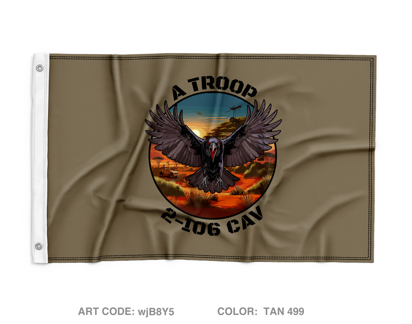 A Troop 2-106 CAV- BDOC Wall Flag - wjB8Y5