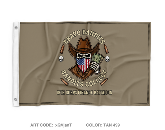 Bravo Company, 18th Corps Finance Battalion Fundraising Collection Wall Flag - xQVjan