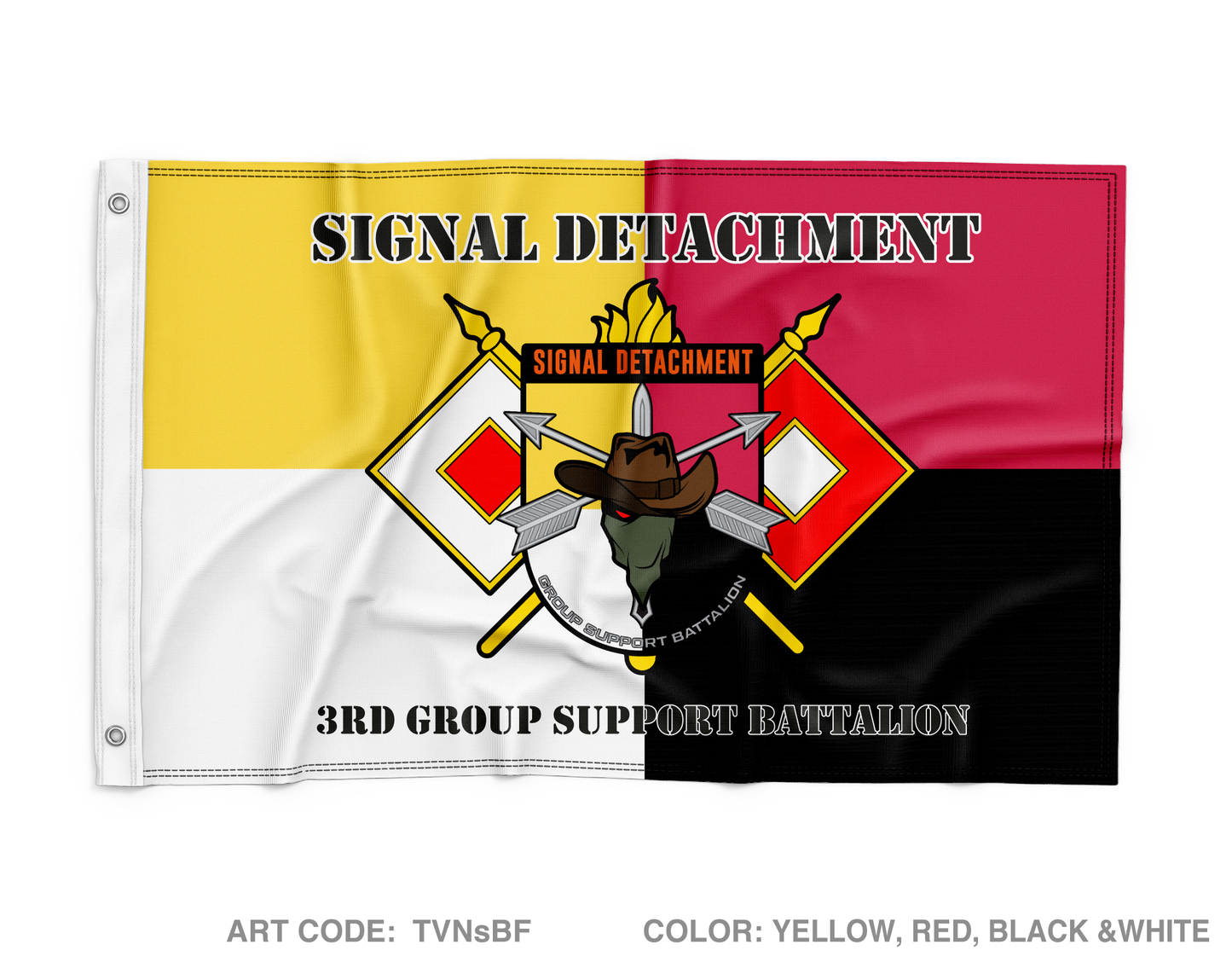 Signal Detachment, Group Support Battalion, 3rd Special Forces Group Wall Flag - TVNsBF