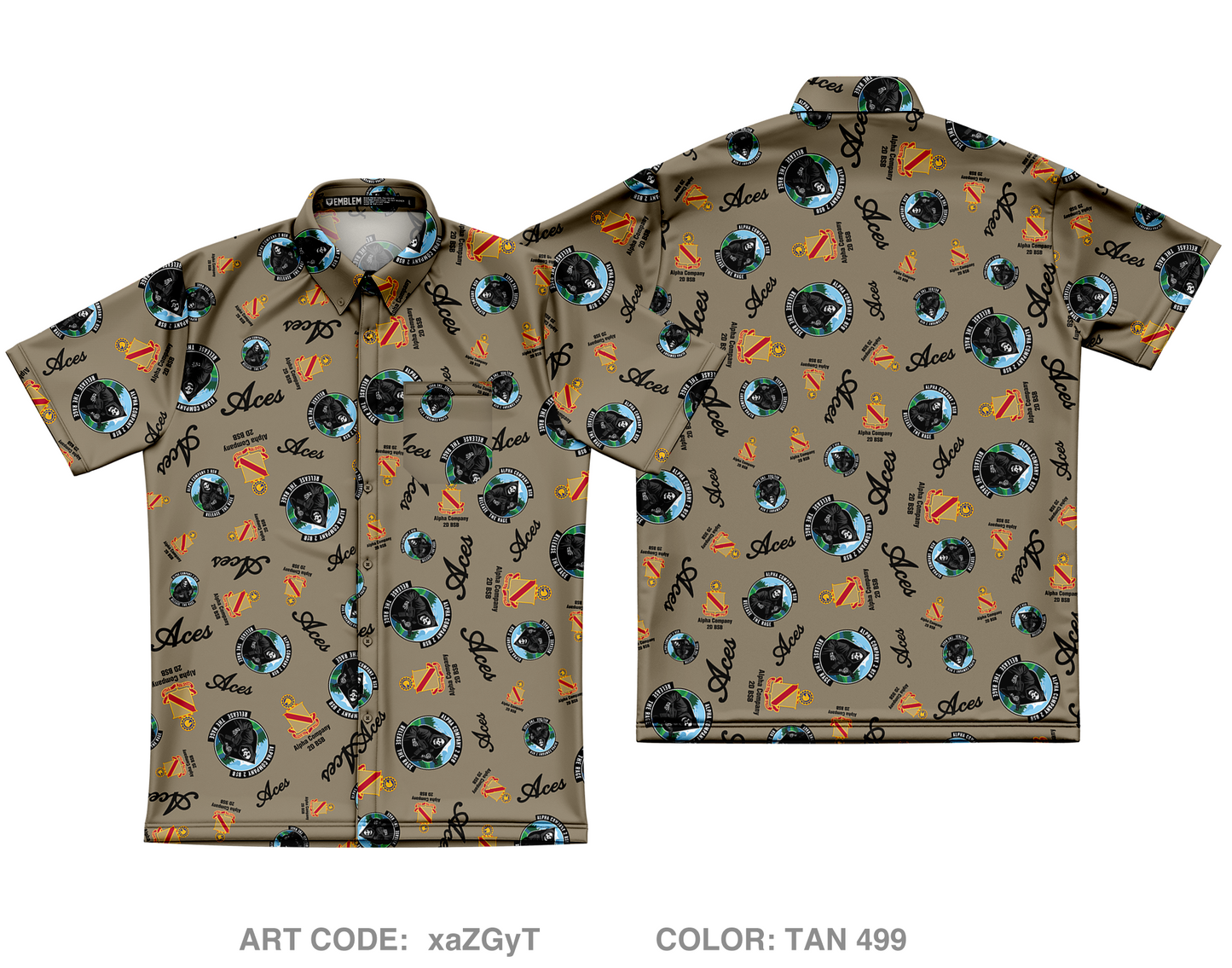 Alpha Company, 2D BSB Core Men's SS Performance Party Shirt - xaZGyT