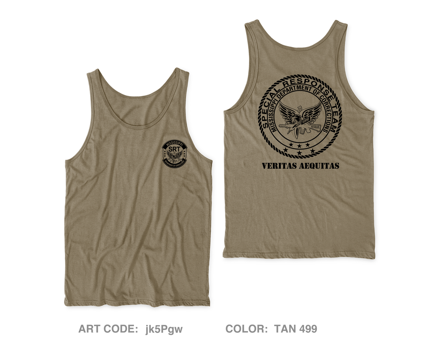 Mississippi Department of Corrections Special Response Team Core Men's Performance Tank Top - jk5Pgw