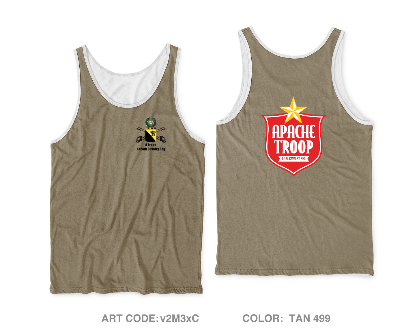 A Troop 1|124th Cavalry Reg Core Men's Performance Tank Top - v2M3xC