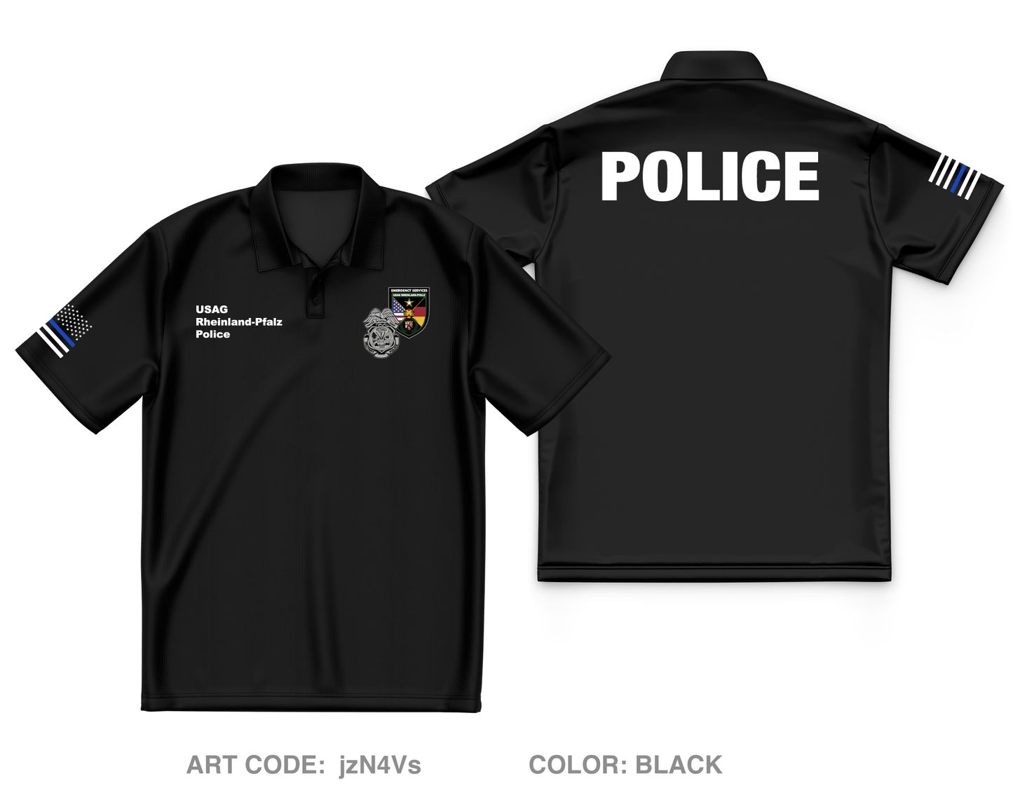 USAG Rheinland Pfalz Police Core Men's SS Performance Polo - jzN4Vs