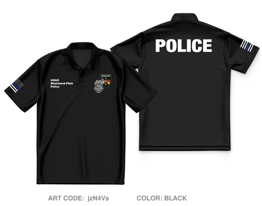 USAG Rheinland Pfalz Police Core Men's SS Performance Polo - jzN4Vs