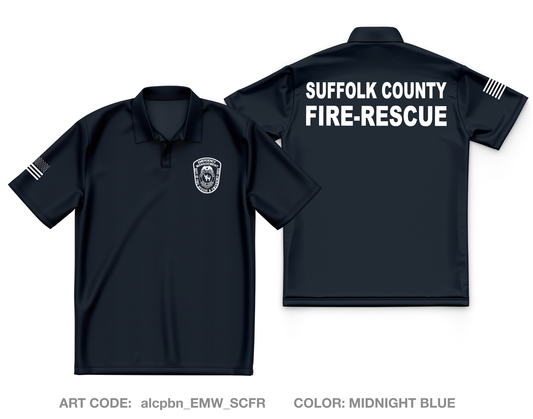 Suffolk County, NY- Department of Fire-Rescue and Emergency Services Core Men's SS Performance Polo - alcpbn_EMW_SCFR