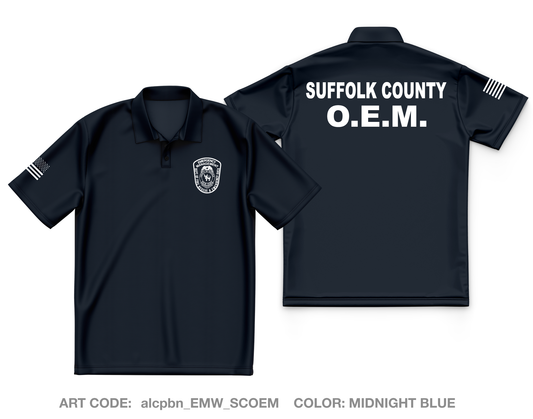 Suffolk County, NY- Department of Fire-Rescue and Emergency Services Core Men's SS Performance Polo - alcpbn_EMW_SCOEM