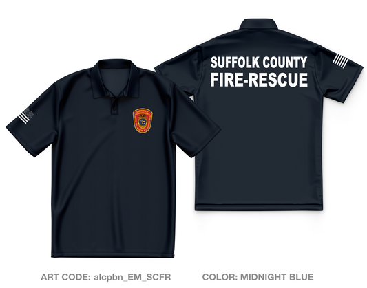 Suffolk County, NY- Department of Fire-Rescue and Emergency Services Core Men's SS Performance Polo - alcpbn_EM_SCFR