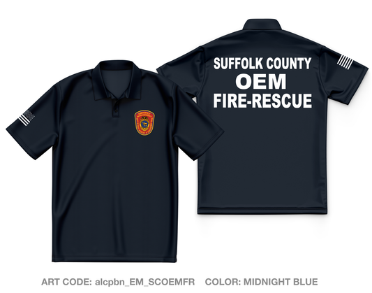 Suffolk County, NY- Department of Fire-Rescue and Emergency Services Core Men's SS Performance Polo - alcpbn_EM_SCOEMFR