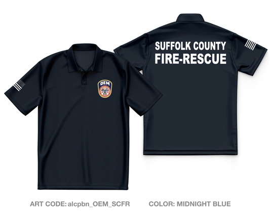 Suffolk County, NY- Department of Fire-Rescue and Emergency Services Core Men's SS Performance Polo - alcpbn_OEM_SCFR