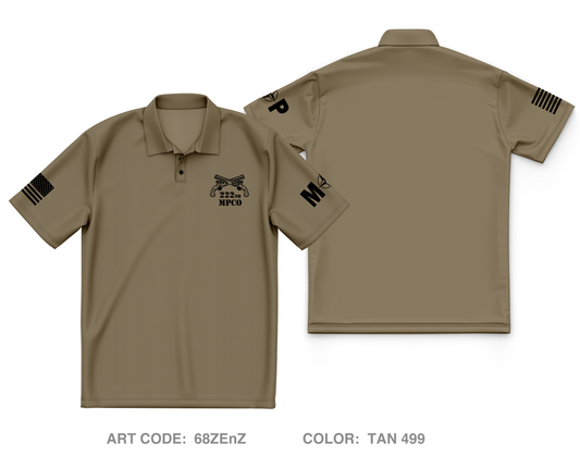 222 Military Police Company Core Men's SS Performance Polo - 68ZEnZ