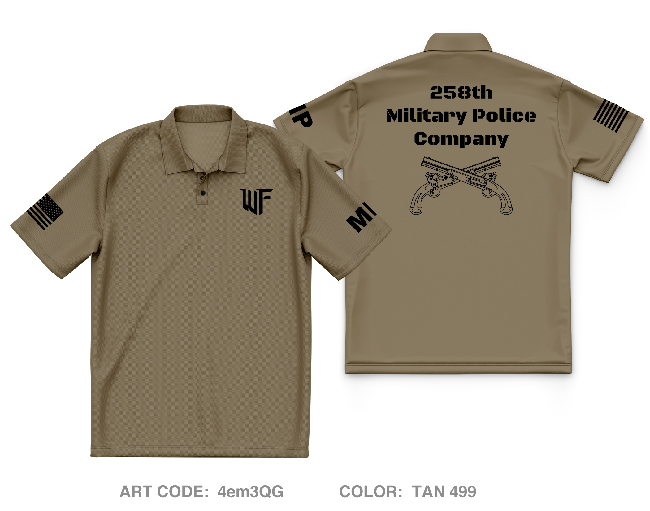 258 Military Police Company Core Men's SS Performance Polo - 4em3QG ...