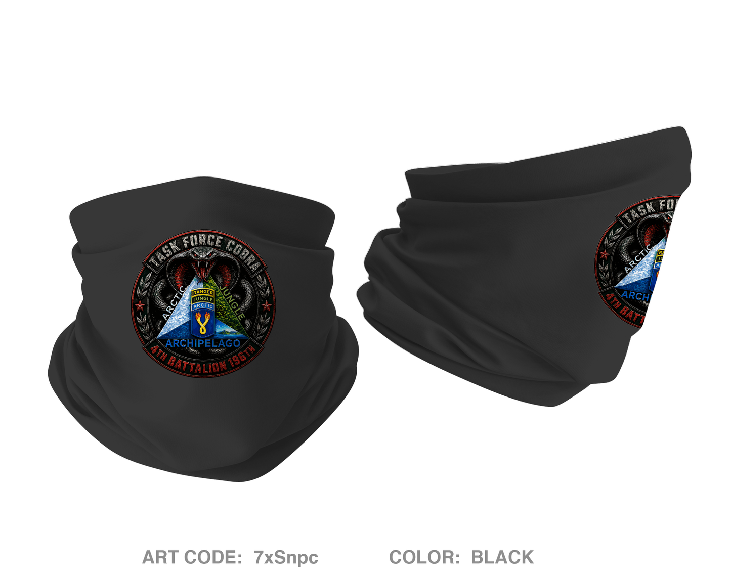 4TH BN 196th IN BDE Emblem Gaiter - 7xSnpc