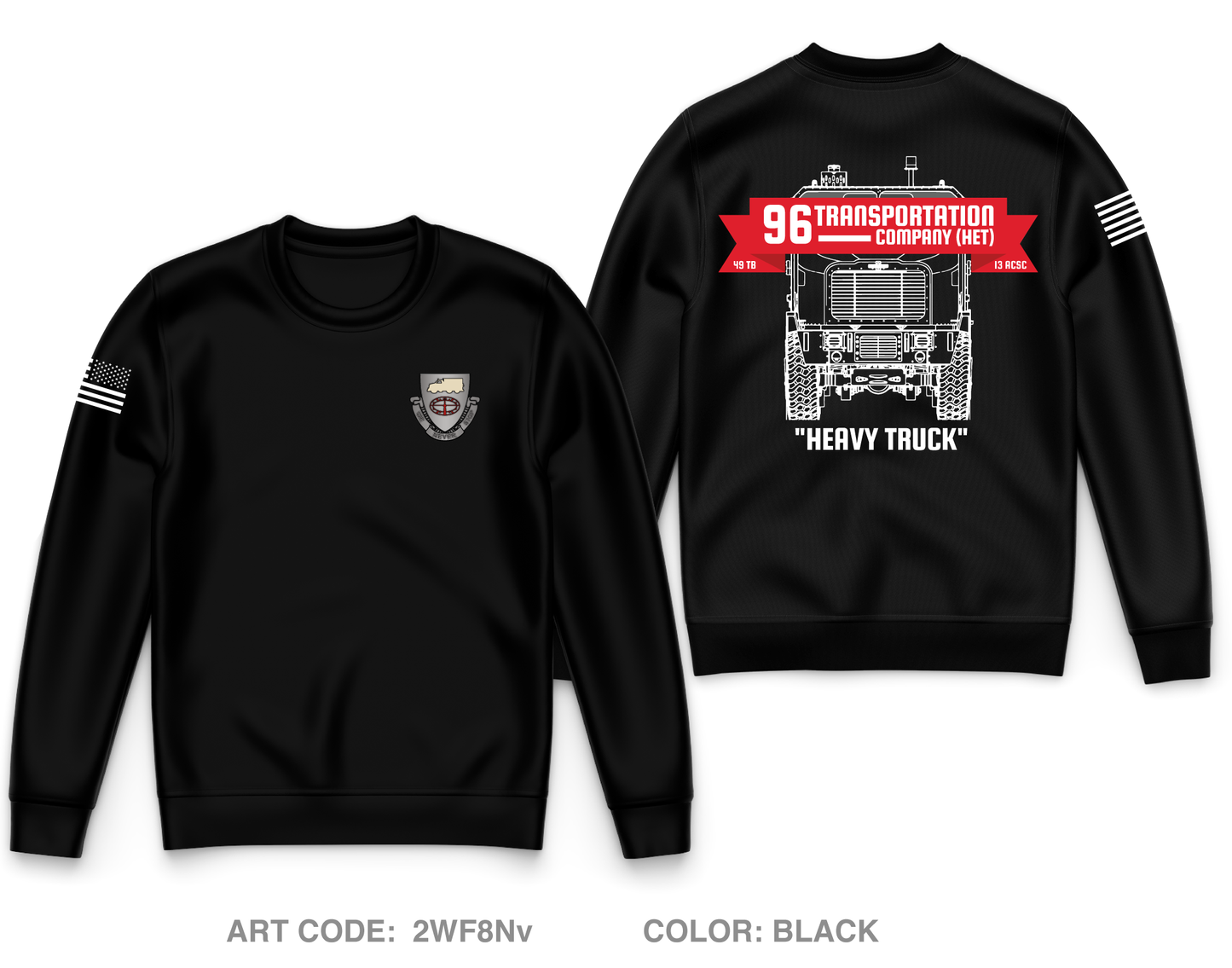 96th transportation company (HET) Core Men's Crewneck Performance Sweatshirt - 2WF8Nv