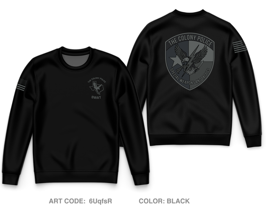 The Colony Police Department SWAT Core Men's Crewneck Performance Sweatshirt - 6UqfsR