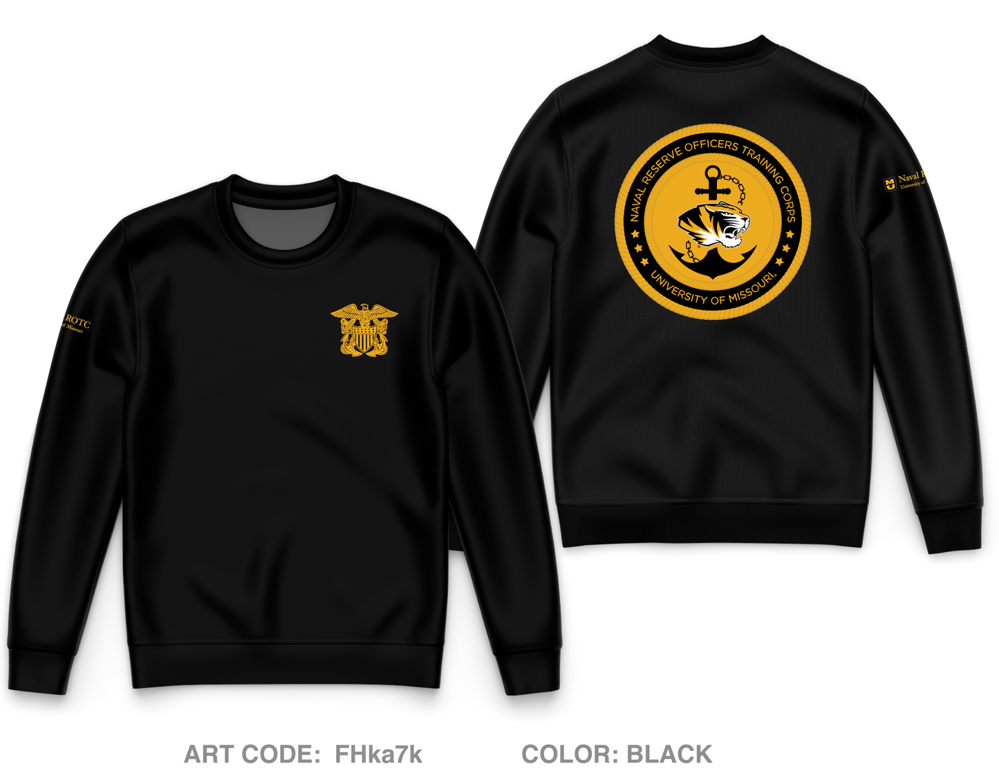 UNIVERISTY OF MISSOURI NAVAL ROTC Store 1 Core Men's Crewneck Performance Sweatshirt - FHka7k